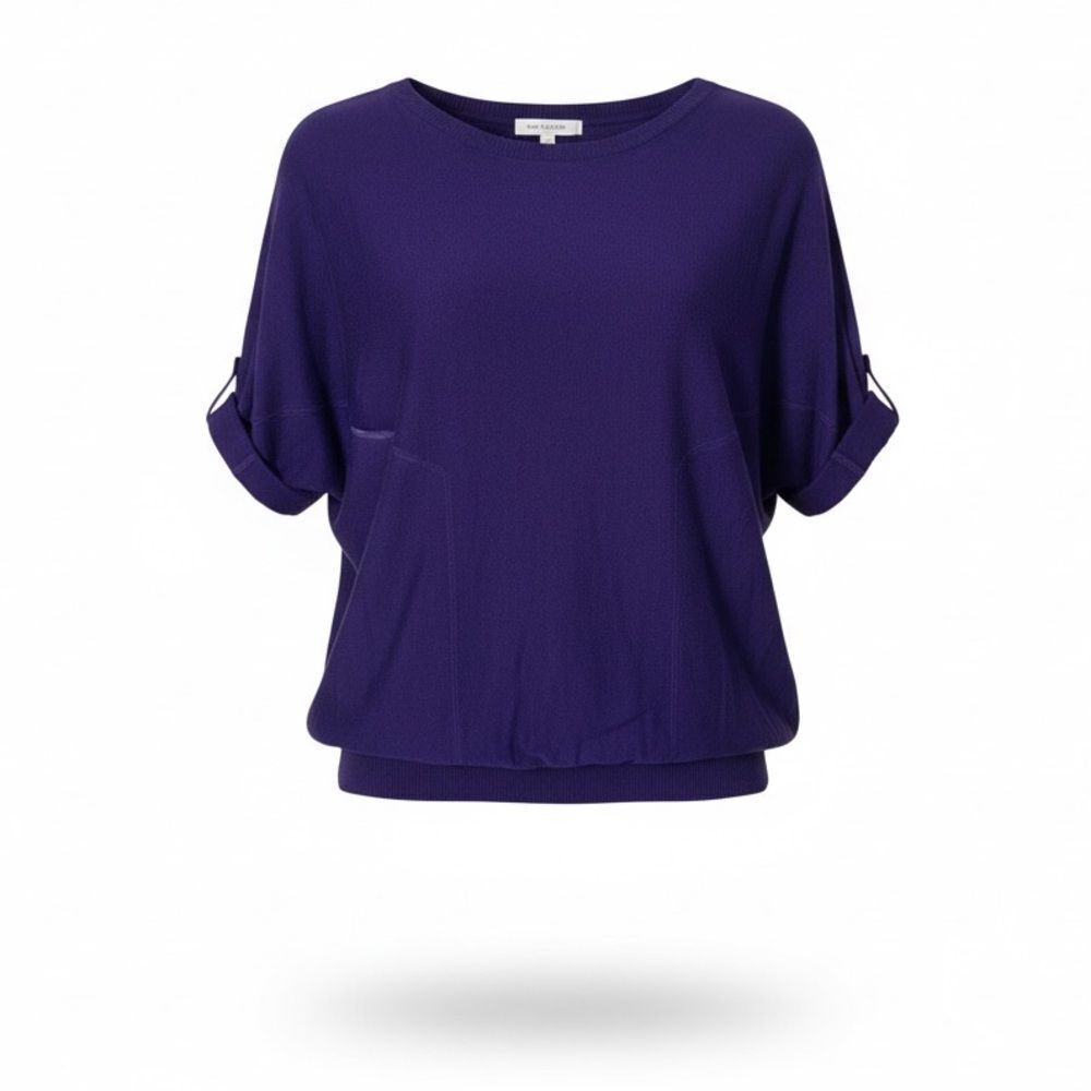 Willi Smith Cotton Blend Cuffed Sleeve Sweater